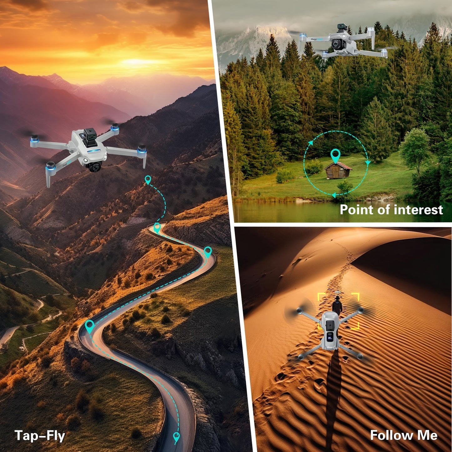 S159 Enhanced GPS Collapsible Drone Featuring 45 Minutes of Flight Time with Two Batteries, Ultra High Definition Dual Cameras, 5.9-Inch LCD Controller, Brushless Motor, Four-Axis Obstacle Avoidance, And Optical Flow Position