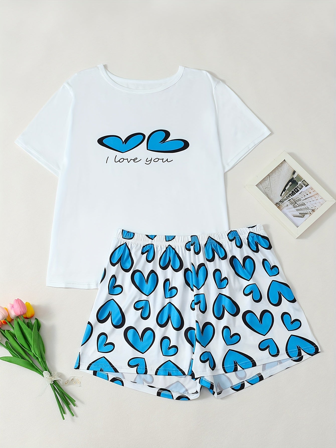 Three Piece Set Of Spring And Summer Women's T-shirt Loose Fit Korean Casual Short Sleeved Shorts Set Top Versatile Can Be Worn Outside Plus Size Home Suit Set, Three Sets Of Combination