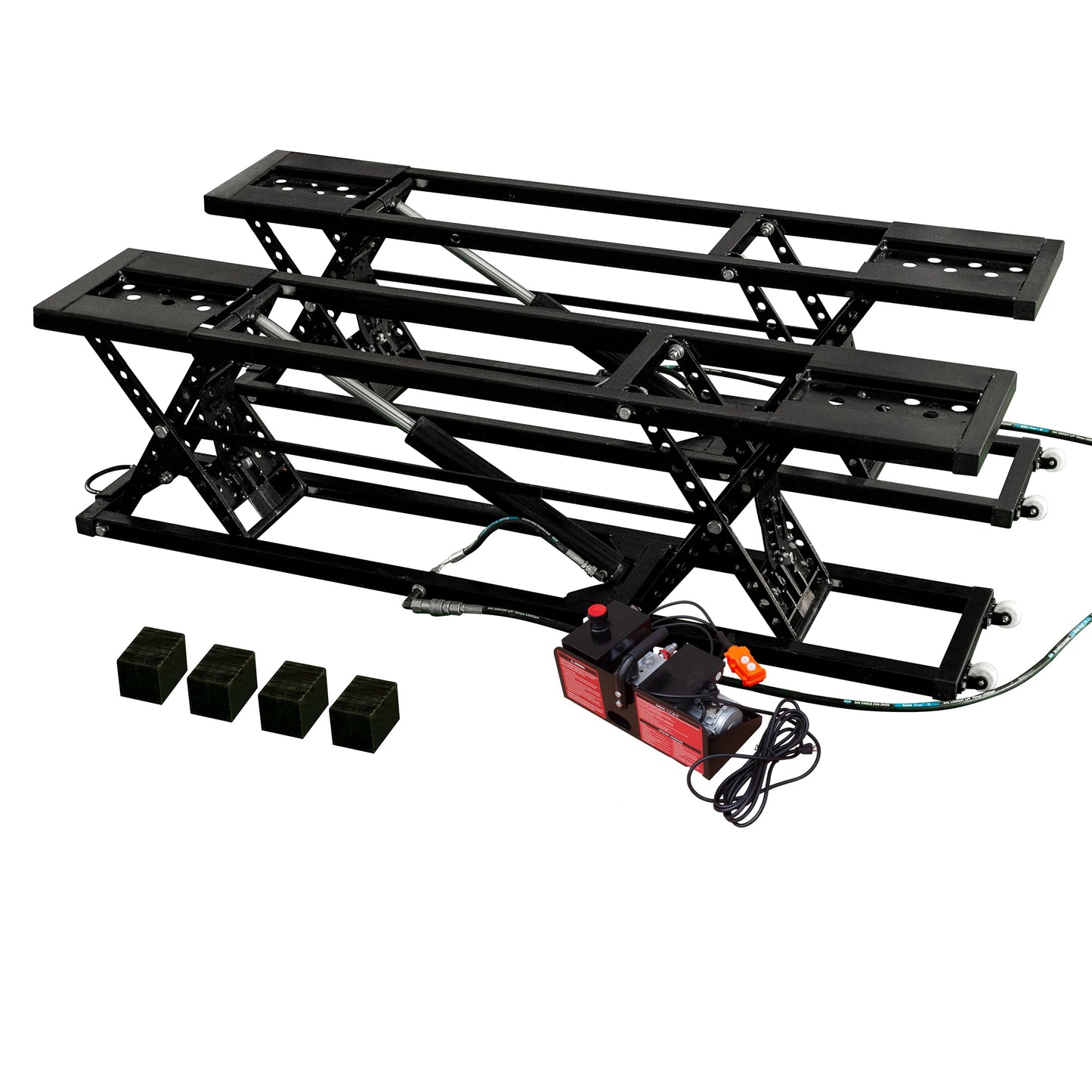 Portable Car Lift, 7,000LB Capacity Quick Jack, 28" Lift, 120V Power, Heavy Duty Black + Steel