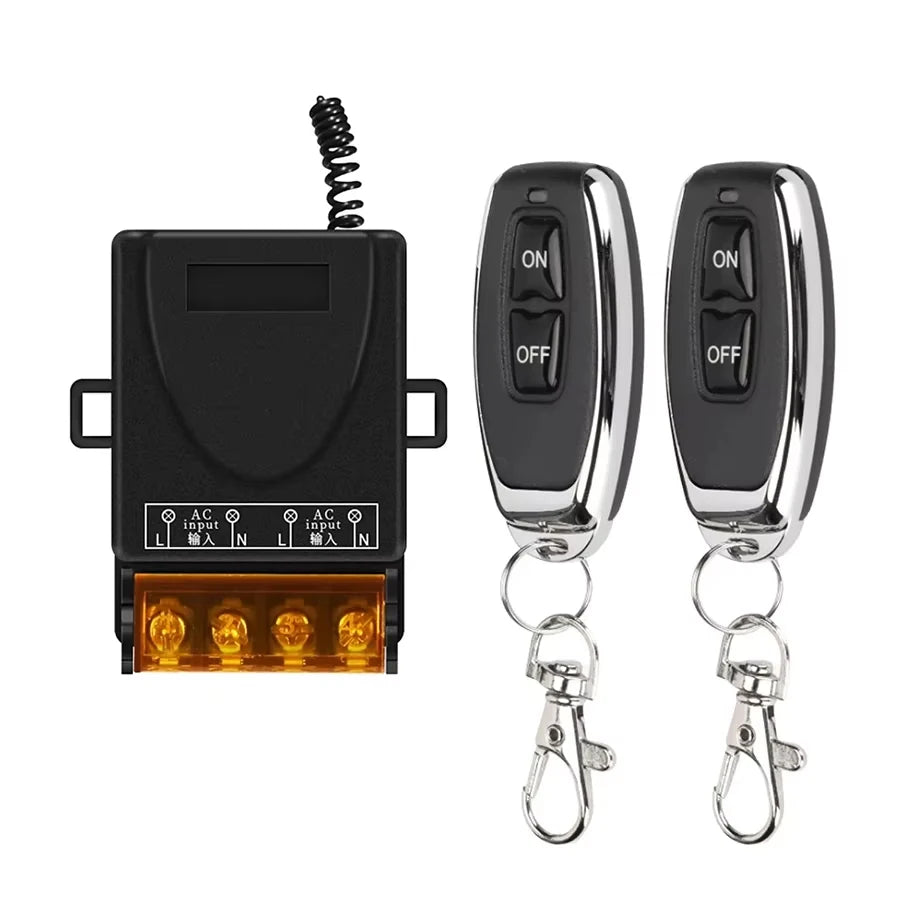 Wireless RF 433Mhz Remote Control Switch AC75-220V 30A Transmitter DC 12V On off Button Remote for Water Pump Motor LED Light