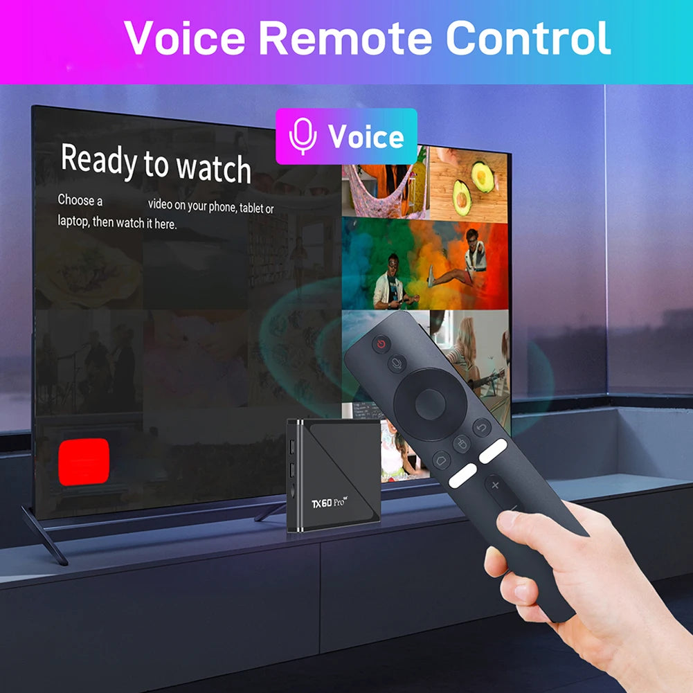 Android 16 Smart TV Box Allwinner H313 Quad Core 2.4G&5G Dual WiFi6 Media Player Set Top Box Digital Voice Remote 14K 16G 256G