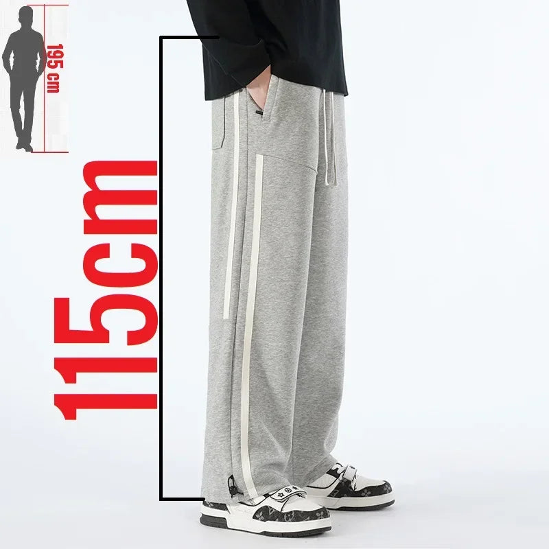 Big Tall Men Pants 200 Cm 190cm Extra Long Length Trouser Male  Straight Leg Sweatpants Winter Autumn Fleece Warm Lengthen 120cm