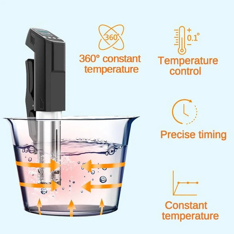 1000W Sous Vide Slow Cooker Machine Sturdy Immersion Heater Circulator LCD Digital Timer Precise Temperature Kitchen Gadgets