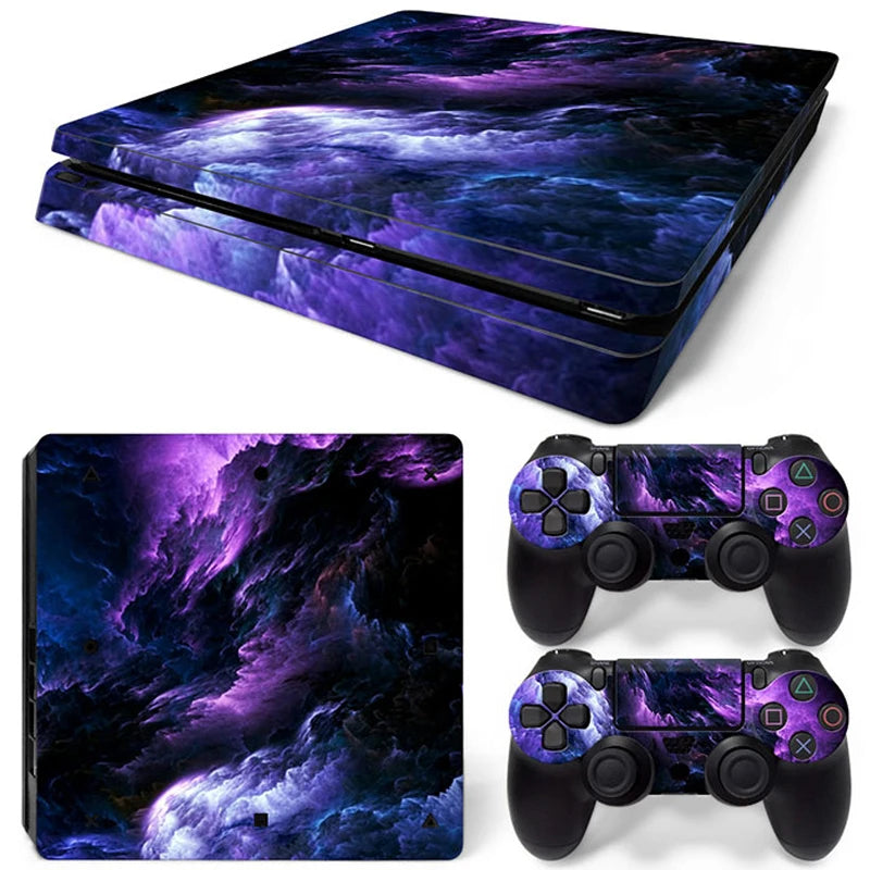 For PS4 Slim Console and 2 Controllers Skin Sticker Geometry Design skin Protective Vinyl Decal Full Set for PS4 skin