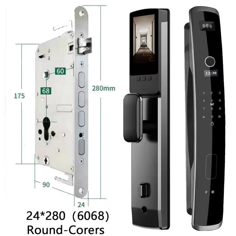XSDTS 3D Biometric Security Face Camera Smart Door Lock Digital Password Electronic Key IC Card APP Unlock Fingerprint Locks