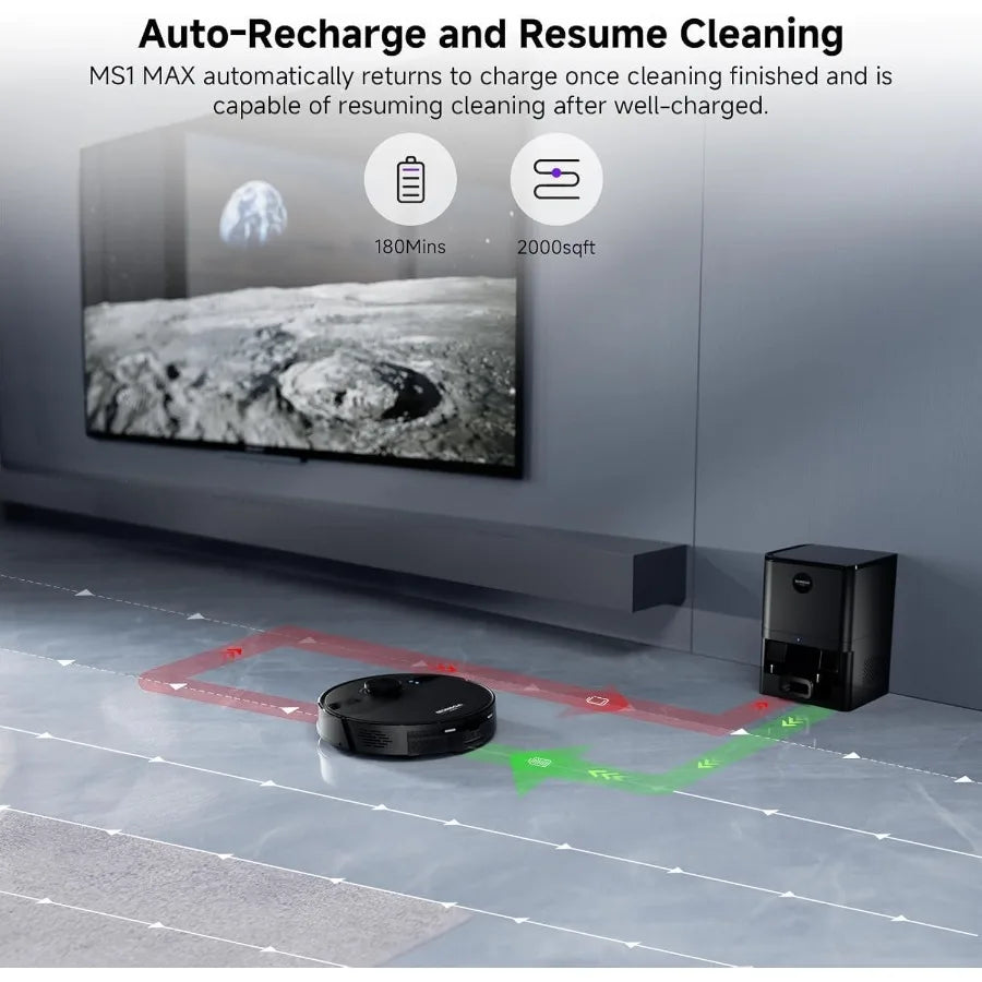 Robot Vacuum and Mop Combo 6000Pa Robotic Vacuum with 3.5L Self Emptying Station Lidar Navigation Robot Vacuum Cleaner 180mins