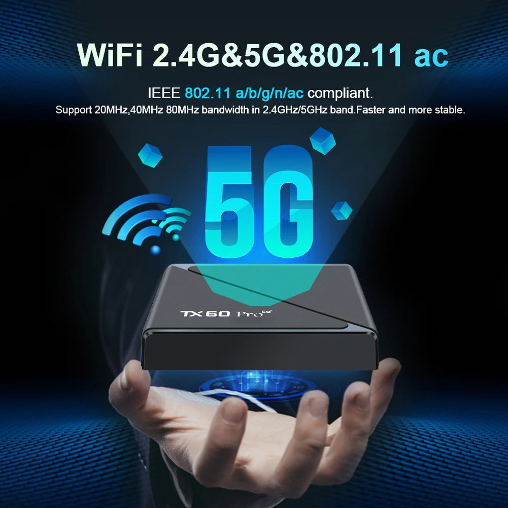 Android 16 Smart TV Box Allwinner H313 Quad Core 2.4G&5G Dual WiFi6 Media Player Set Top Box Digital Voice Remote 14K 16G 256G
