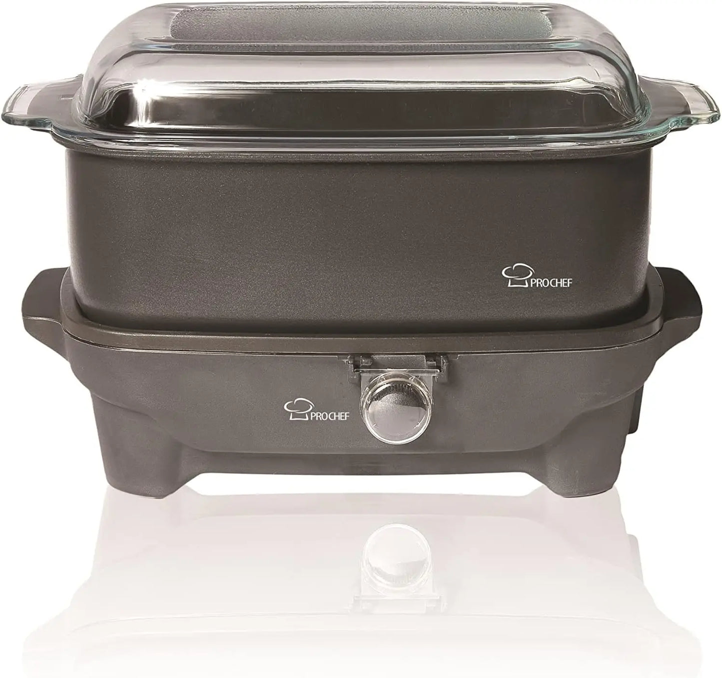 pro Chef PCS600 6 Quart Slow Cooker Oblong Shaped with Deep Dish Glass Cover And Shabbos Sure Knob Cooking Appliance