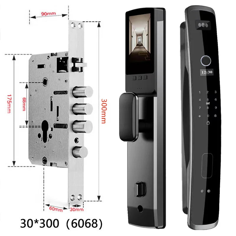XSDTS 3D Biometric Security Face Camera Smart Door Lock Digital Password Electronic Key IC Card APP Unlock Fingerprint Locks