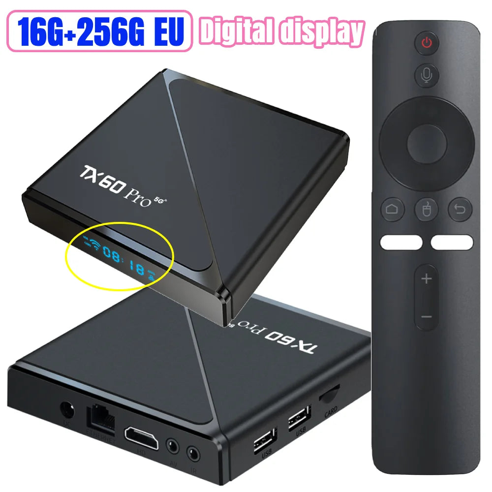 Android 16 Smart TV Box Allwinner H313 Quad Core 2.4G&5G Dual WiFi6 Media Player Set Top Box Digital Voice Remote 14K 16G 256G