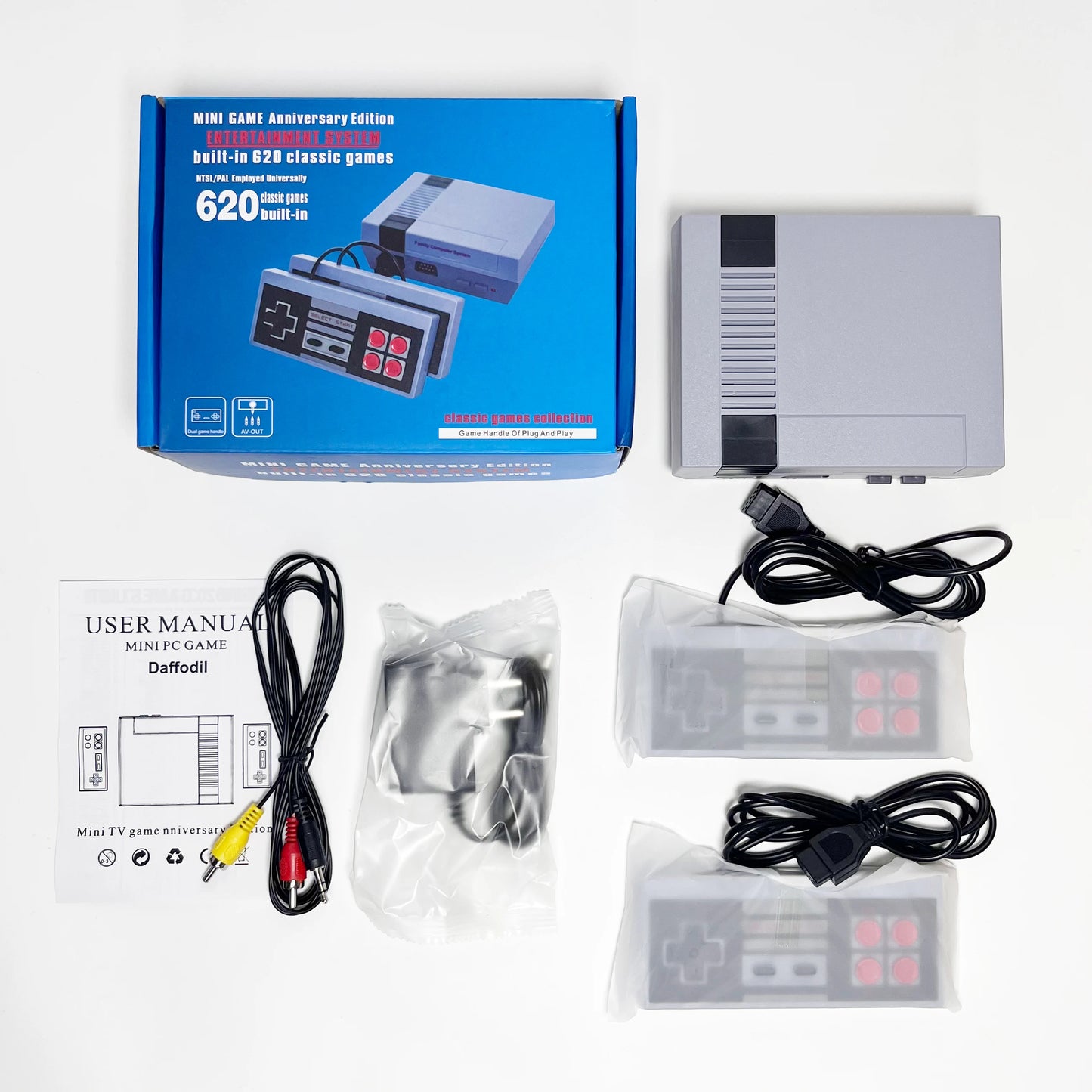 Video Game Console AV2.4G Wireless Controller 620 Games Without Repetition 8 Bit Nostalgic FC Game Console