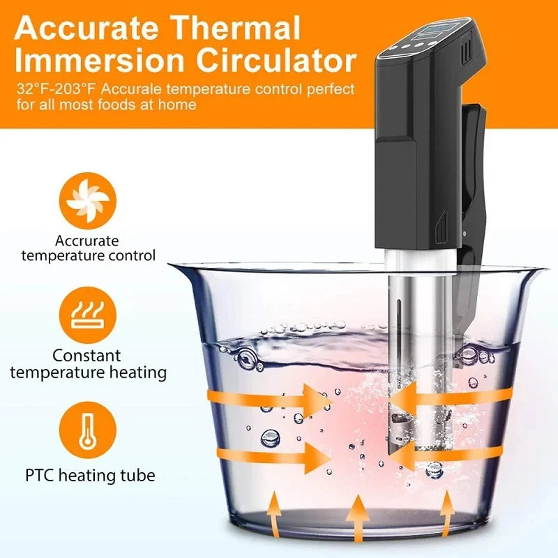1000W Sous Vide Slow Cooker Machine Sturdy Immersion Heater Circulator LCD Digital Timer Precise Temperature Kitchen Gadgets