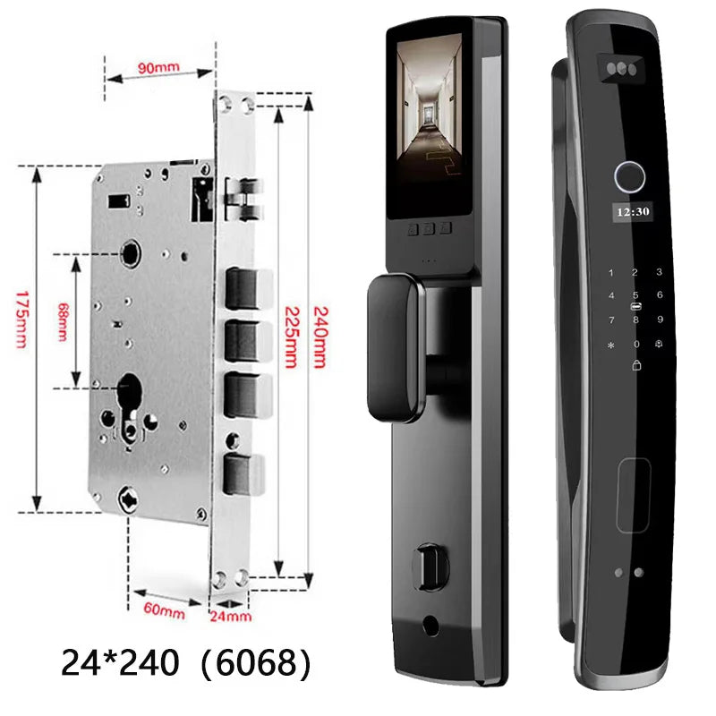 XSDTS 3D Biometric Security Face Camera Smart Door Lock Digital Password Electronic Key IC Card APP Unlock Fingerprint Locks