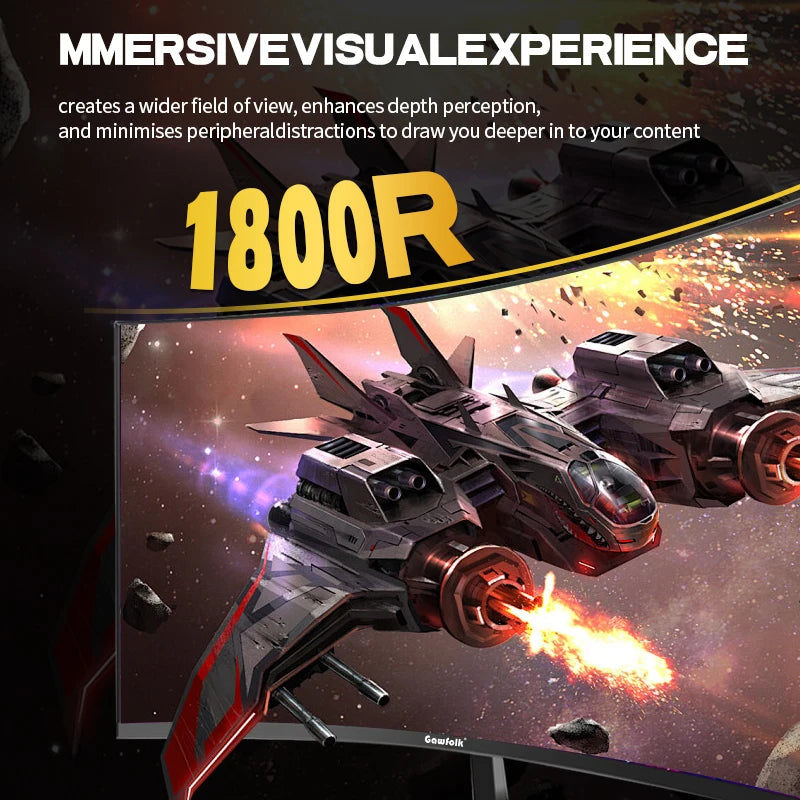 LXZ Curved Monitor 27 inch 100Hz, PC screen with speaker 1080P, 1800R  computer monitor with Eye Care technology HDTV VGA,