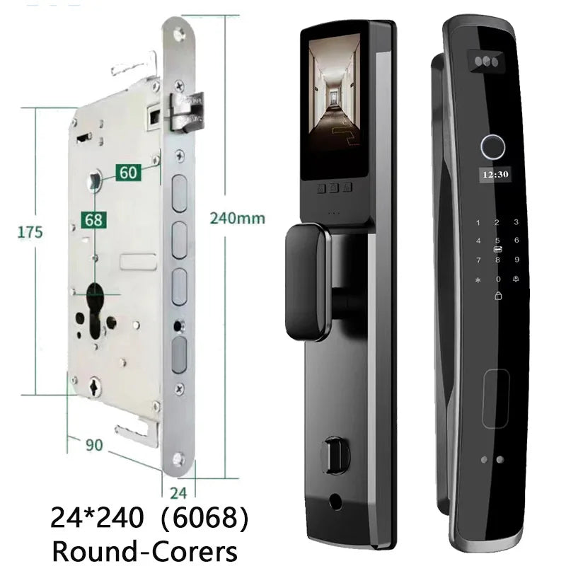 XSDTS 3D Biometric Security Face Camera Smart Door Lock Digital Password Electronic Key IC Card APP Unlock Fingerprint Locks