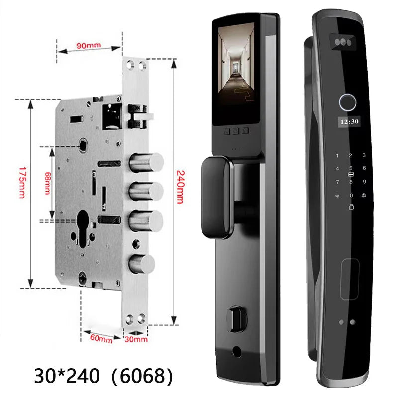 XSDTS 3D Biometric Security Face Camera Smart Door Lock Digital Password Electronic Key IC Card APP Unlock Fingerprint Locks