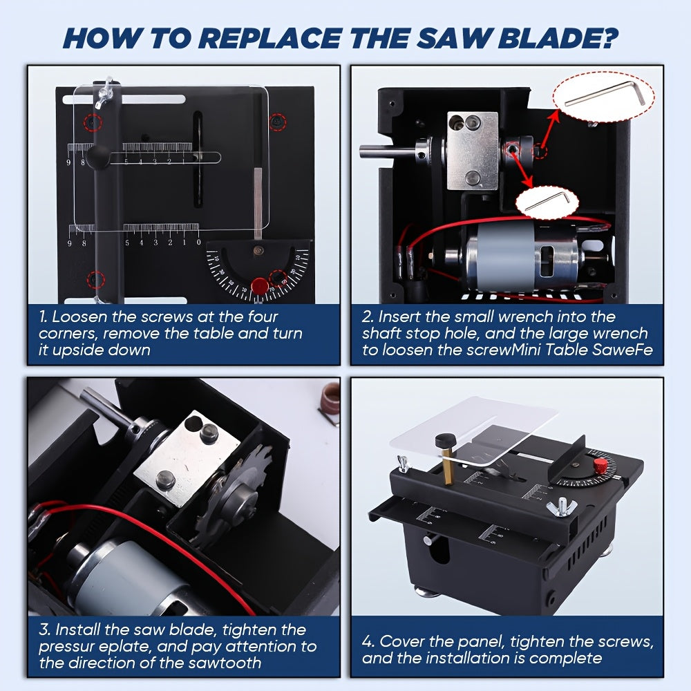 [AUXTUR Mini Table Saw] AUXTUR Mini Table Saw | Multifunctional All-In-One Machine | 7-Level Speed Adjustable, 110pcs for Cutting, Sanding, Carving, Drilling Metal Wood Plastic Acrylic | Best Gift for Father's Day & Christmas