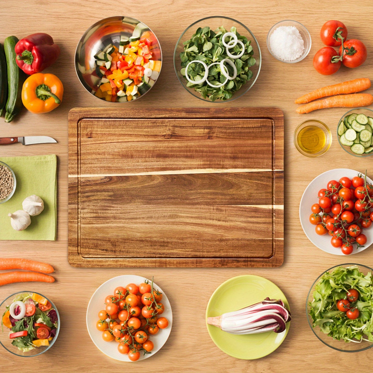 Acacia Cutting Board For Kitchen, XXL Extra Large Charcuterie Cheese Platter Serving Tray, Food Prep And Serving Boards, Chopping Boards For Meal Vegetables And Cheese