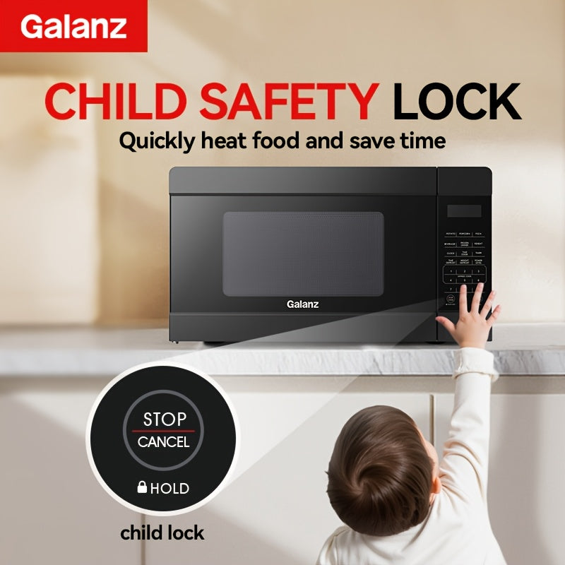 Galanz 0.9 Cu Ft Countertop Microwave Oven | 900W 11 Power Levels, Auto Defrost & Preset Menus, Easy Clean Interior with Child Lock, LED Display for Dorm/Apartment/Office - Perfect Christmas Gift