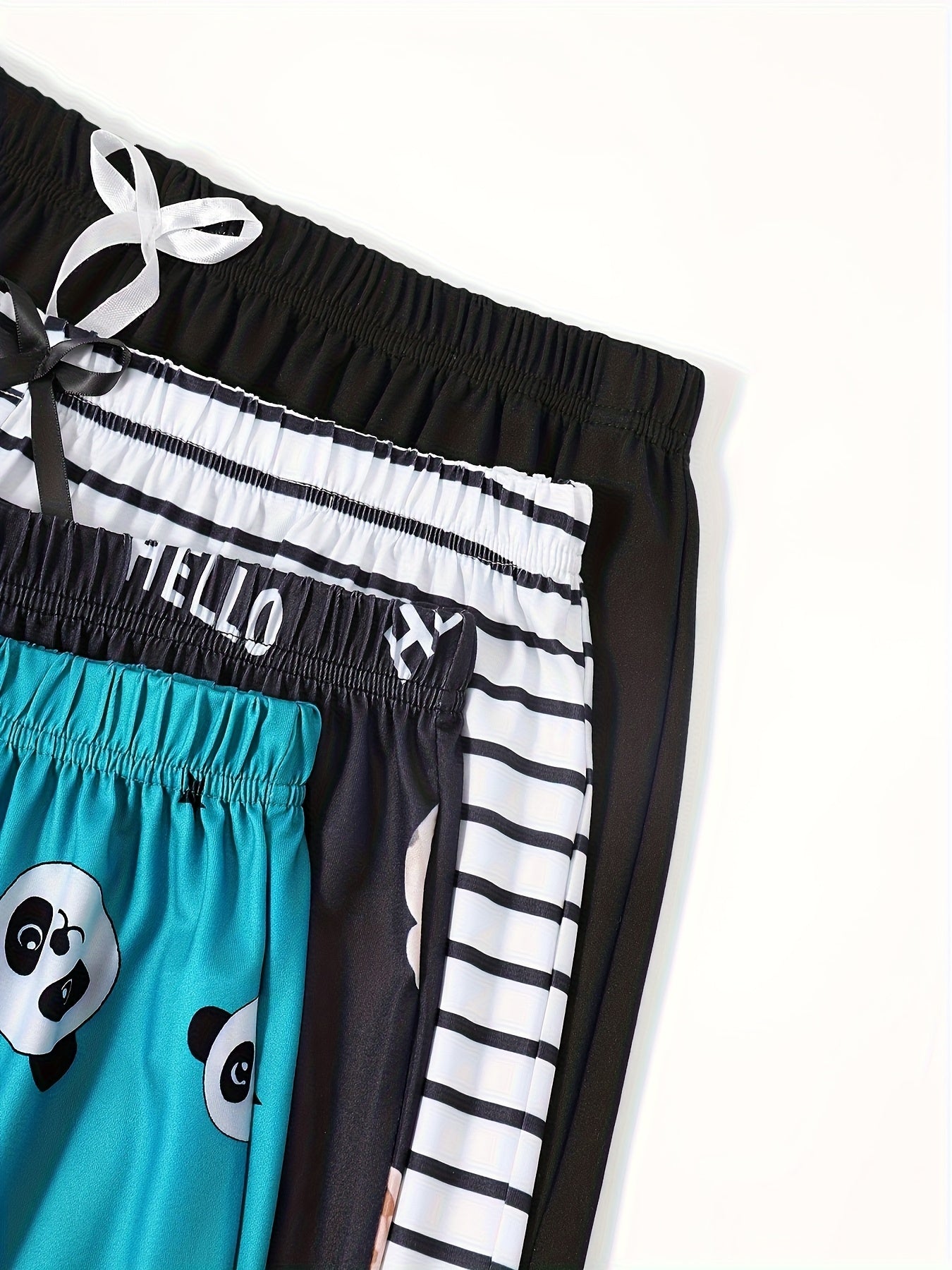 Women'S Large Size Cartoon Printed Home Shorts 4pcs Combination