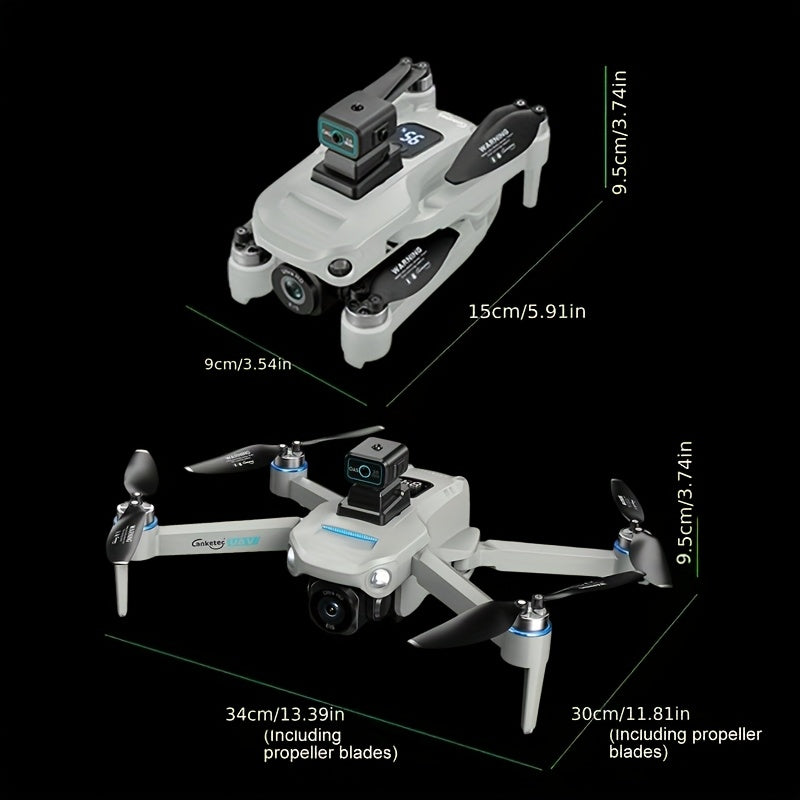 S159 Enhanced GPS Collapsible Drone Featuring 45 Minutes of Flight Time with Two Batteries, Ultra High Definition Dual Cameras, 5.9-Inch LCD Controller, Brushless Motor, Four-Axis Obstacle Avoidance, And Optical Flow Position