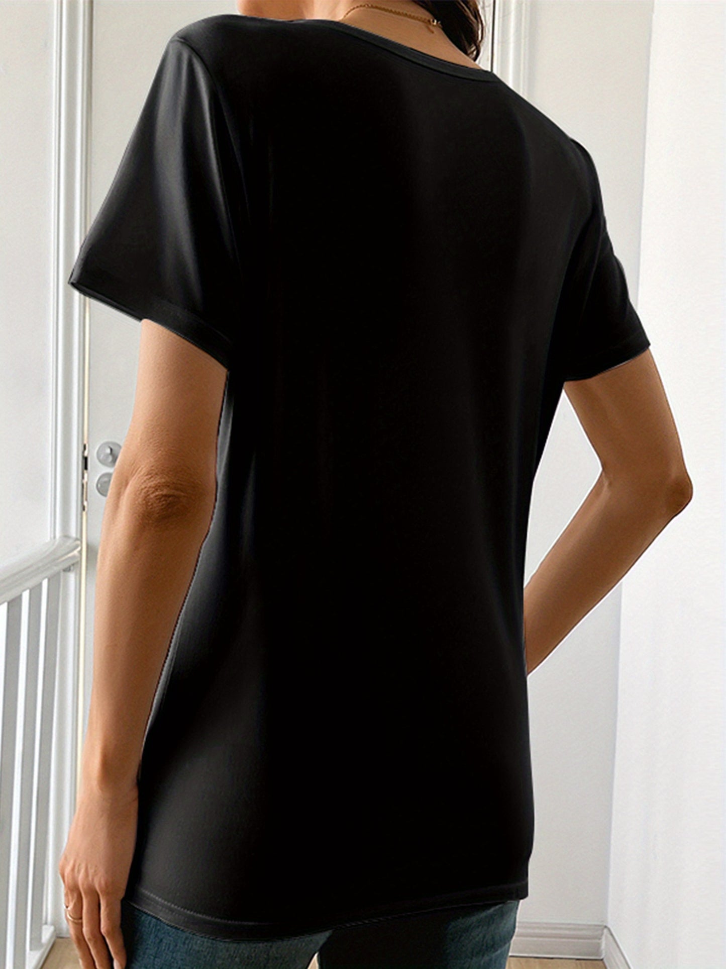 5pcs Women'S Butterfly Print T-Shirts - Vibrant Round Neck Short Sleeve Tops with Floral & Butterfly Designs, Stretchy Casual Summer Tees for Casual Attire, Ladies T Shirts