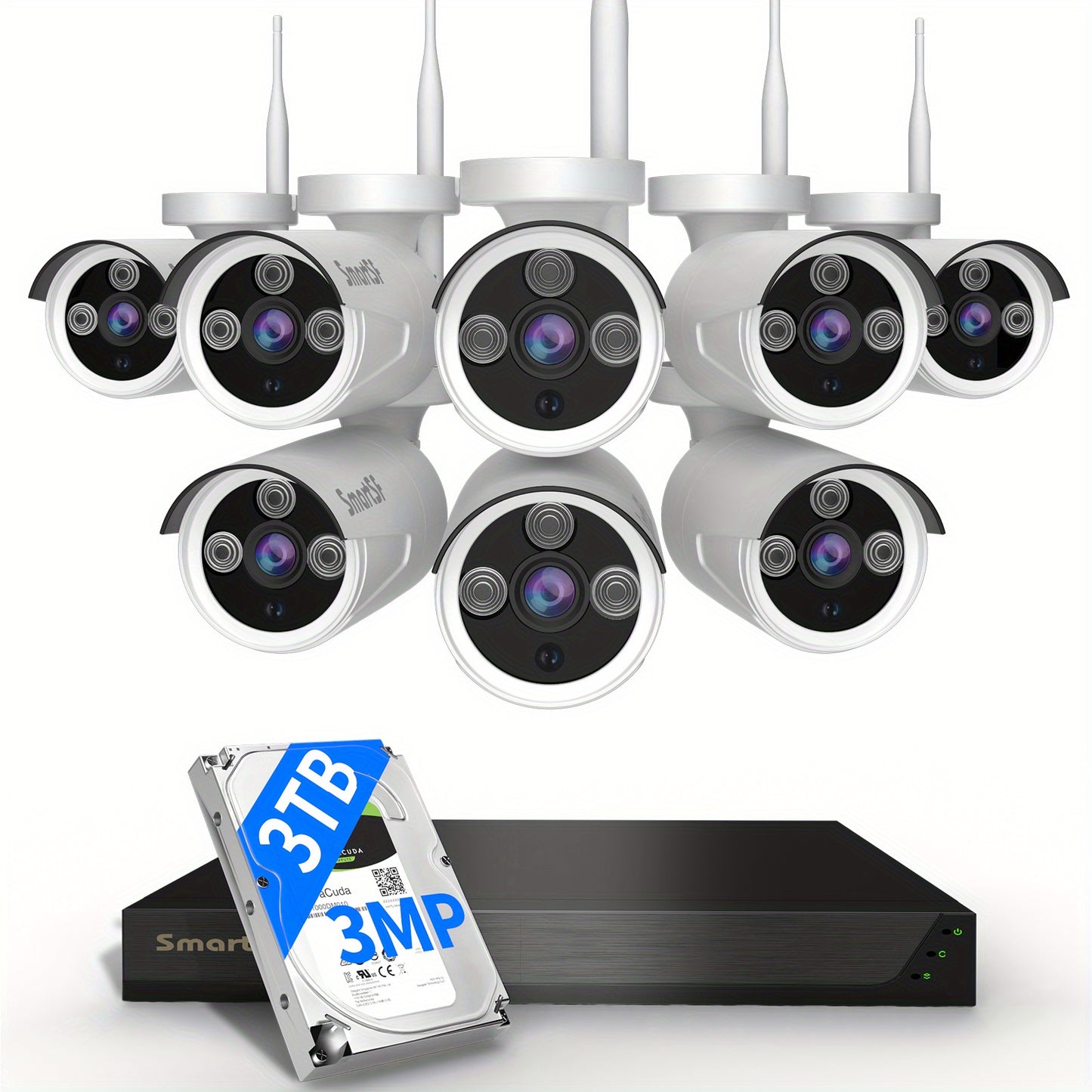 Bullet Security  System Outdoor Wireless Audio Wifi Home CCTV 5MP 8CH NVR