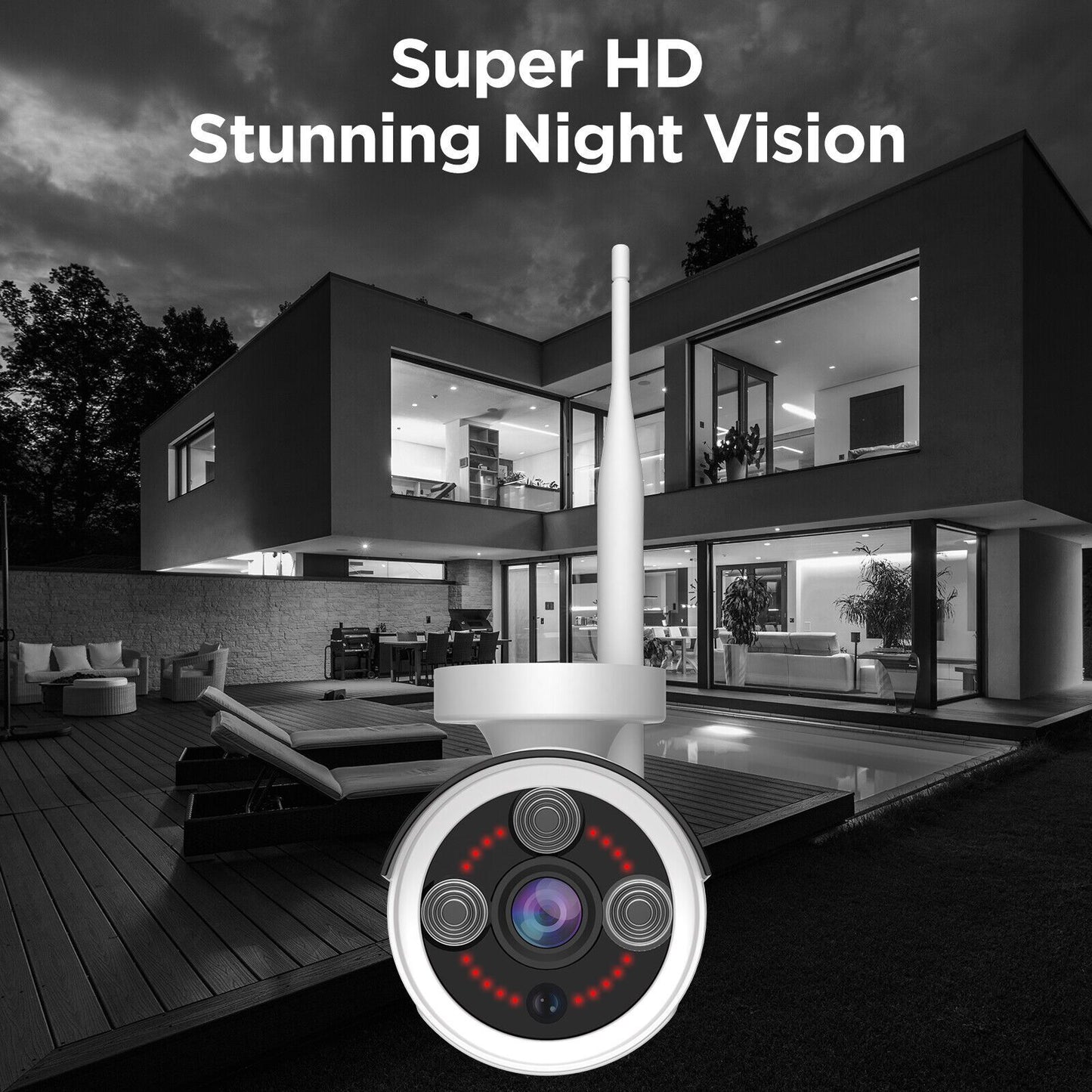 Bullet Security  System Outdoor Wireless Audio Wifi Home CCTV 5MP 8CH NVR