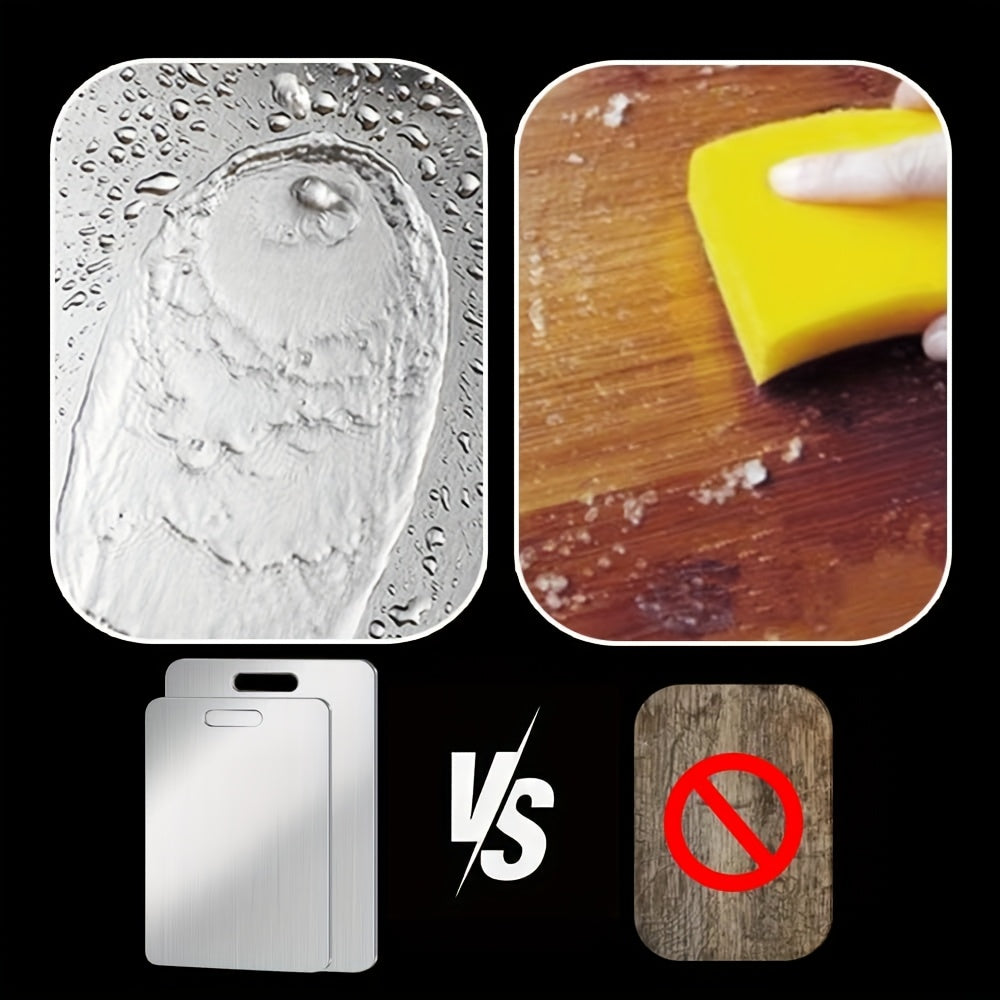 Titanium Cutting Board, 2025 New Upgrade 100% Pure Titanium, Double Sided Durable Metal Cutting Board, For Kitchen, Set Of 3 Large/Medium/Small