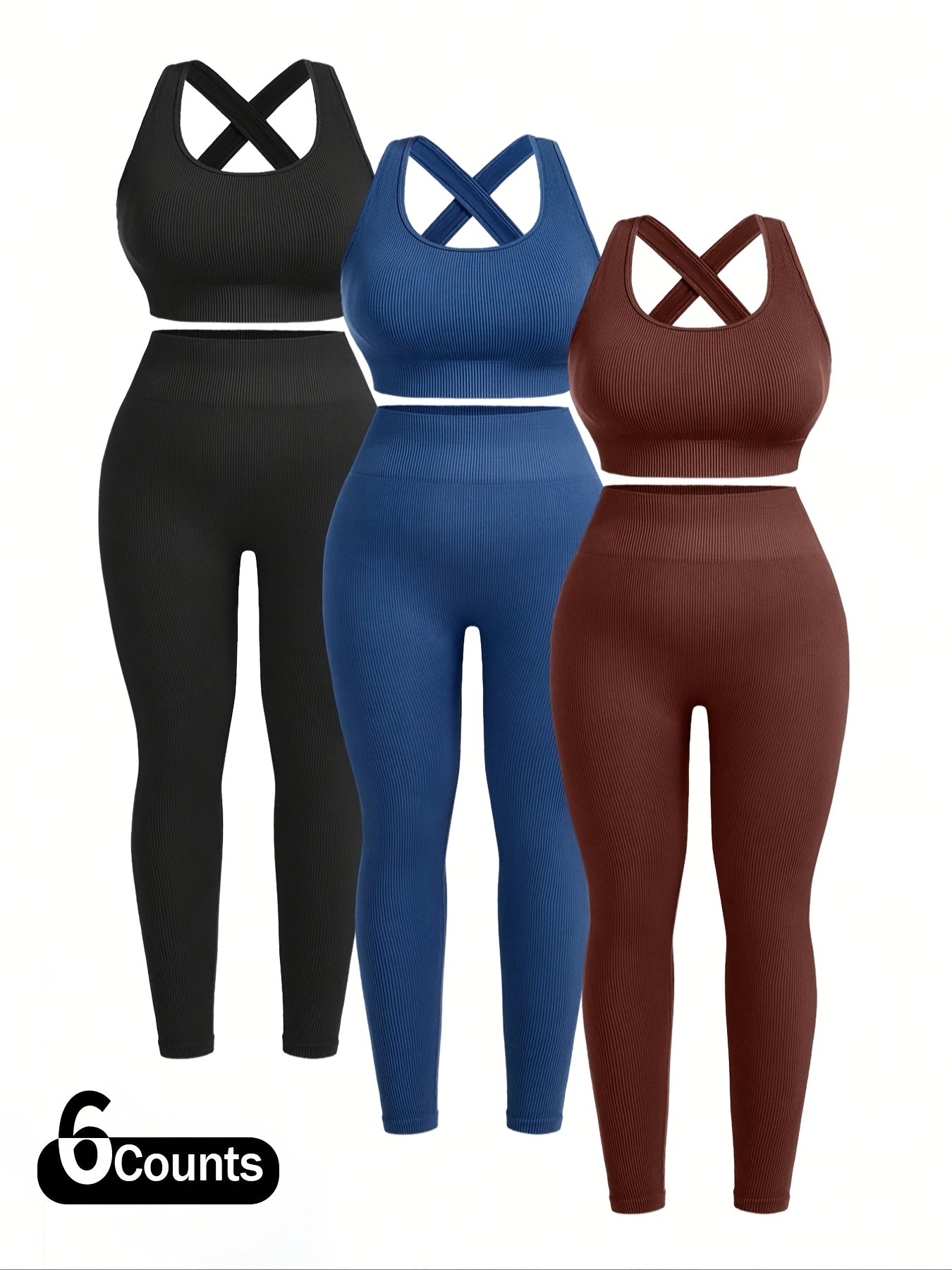 Women's Gym Workout Set, Solid Color Wide Strap Bra and Leggings, Seamless Yoga Pants for a Slim Fit