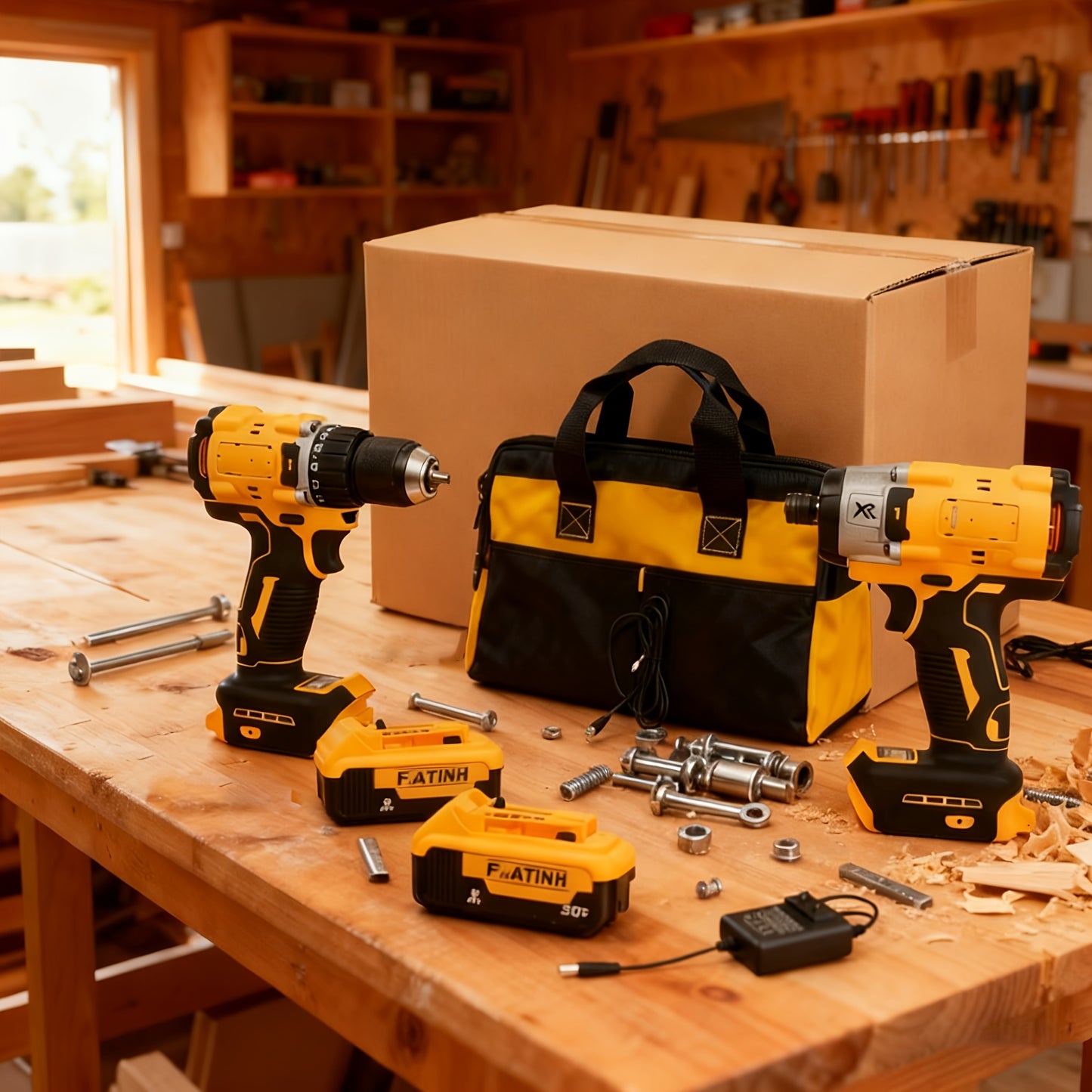 Suitable For DEWALT 20V Cordless Drill And Impact Driver Combo Kit, Includes 2 Batteries And Charger. Ideal For Home Improvement And Car Repair. A Great Gift For Men, Perfect For Christmas And Other Holidays.