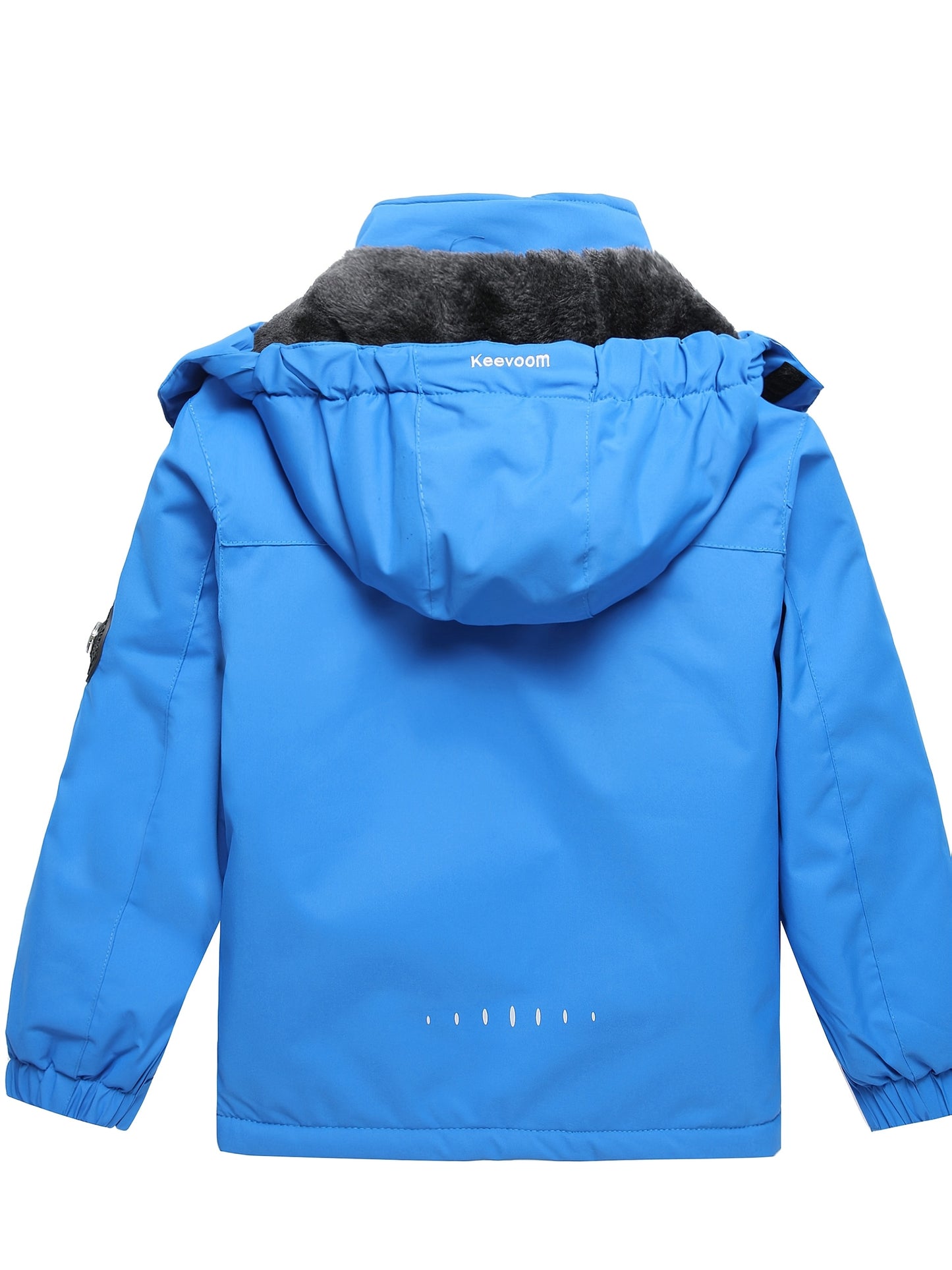 Keevoom Boys' Winter Ski Jacket - Windproof & Warm with Fleece Lining, Adjustable Hood for Helmet Compatibility, Zippered Pockets - Perfect for Outdoor Activities, Snow Jacket, Fluffy, Youngsters's