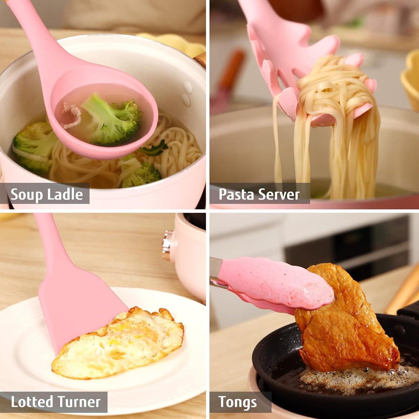 25pcs Kitchen Cooking Utensils And Knife Set with Block, Silicone Cooking Utensils Sharp Stainless Steel Chef Knives Scissors Whisk Tongs And Cutting Board, Kitchen Utensil for Kitchen, Cooking Tools, Home Cooking, Kitchen Ut