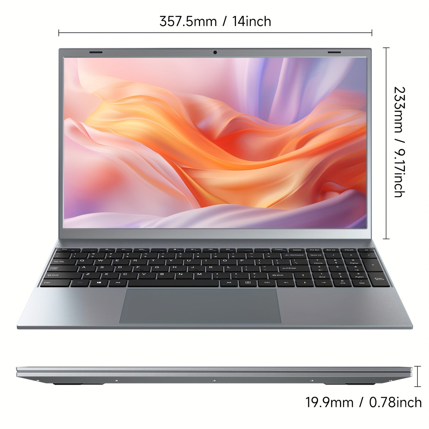 15.6inch Laptop 2024, Business Office Computer, Pentium J3710 Processor, 4-core 4-thread, 8GB RAM, 256GB ROM, Cheap Laptop PC Suitable For Students And Office, Lightweight And Convenient Christmas Gift For Family And Friends