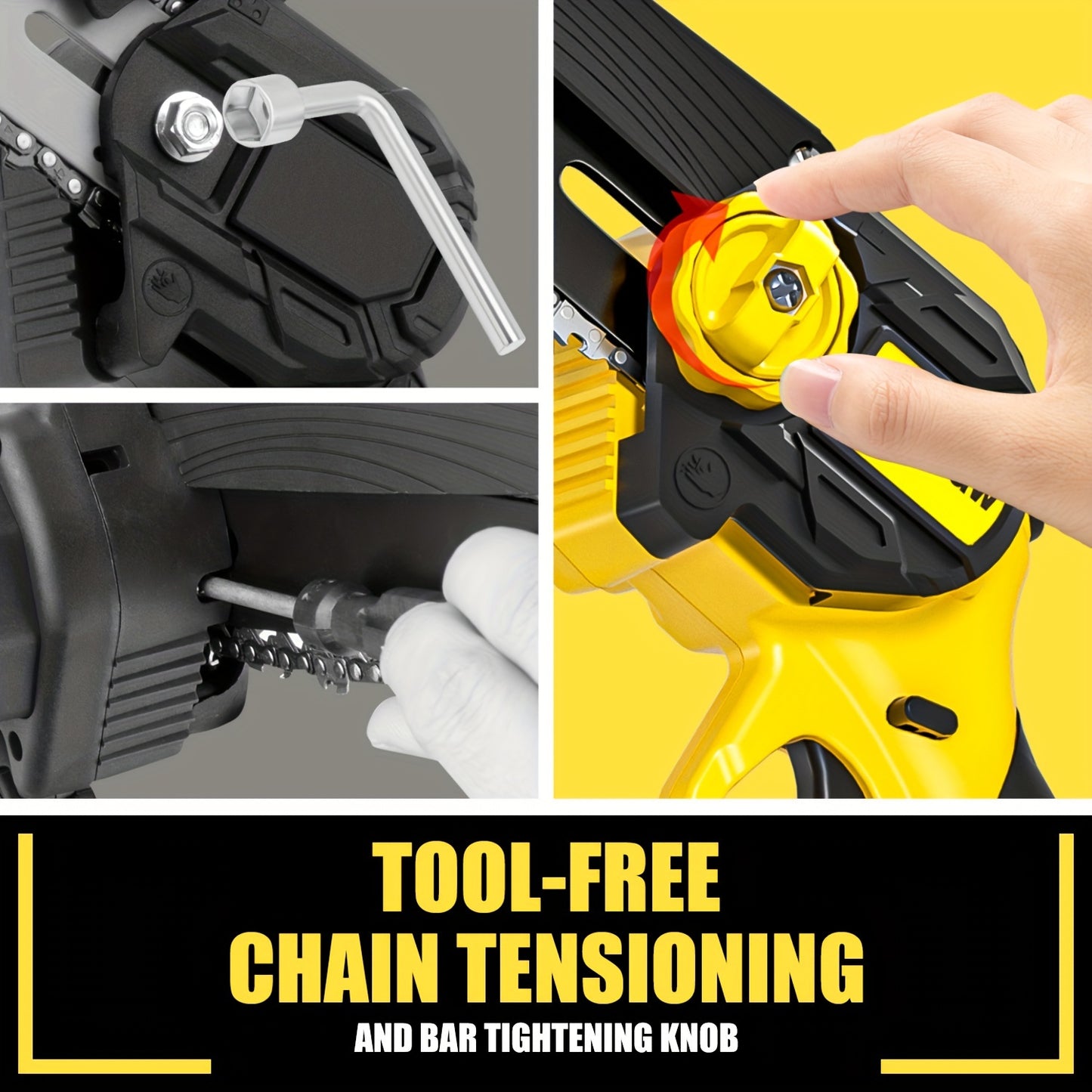Mini Chainsaw Cordless, 8 Inch Handheld Electric Chain Saw with 2pcs 2.0Ah Battery And Charger, 26ft/S Speed - Automatic Chain Tensioning & Auto Oiler for Tree Branches, Courtyard, Household, And Garden, ZEEKSAW