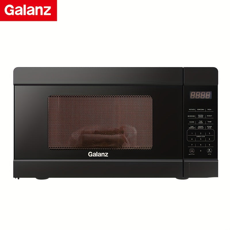 Galanz Small Microwave Oven with 6 Automatic Menus, Child Lock, LED Light, Suitable for Apartments, 0.9 Cu Ft, 10.6-Inch Removable Turntable, 900 Watts, Black