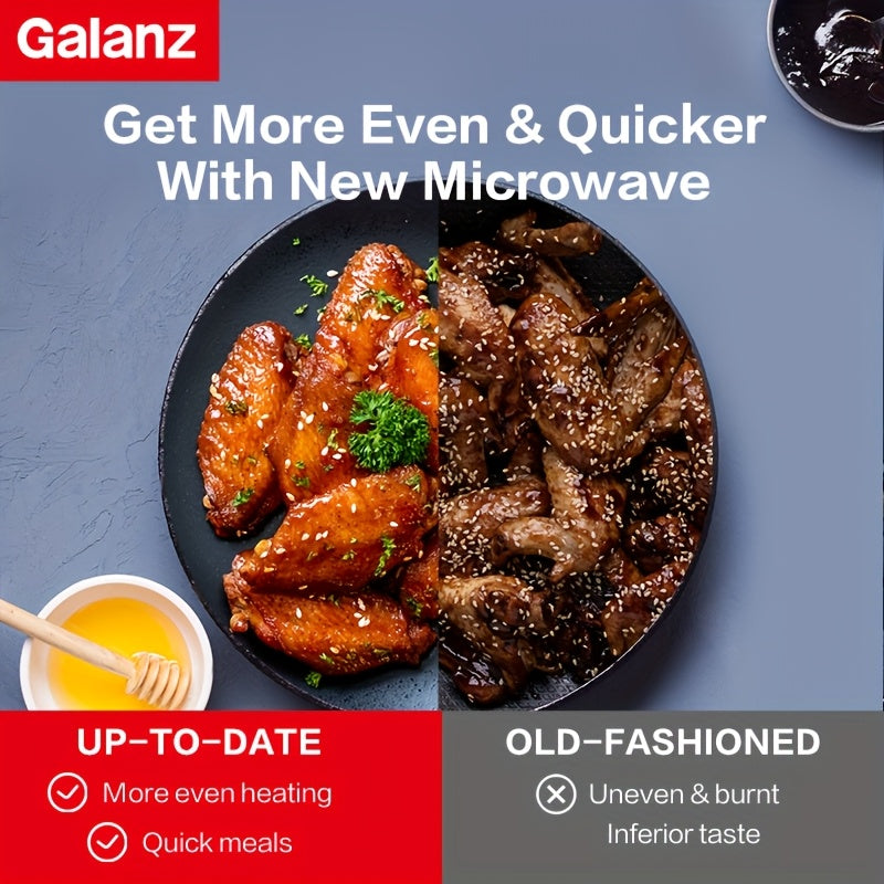 Galanz 0.9 CuFt Compact Microwave Oven | Auto Cook 6 Preset Menus, Express Cook 30 Sec, Quick Reheat Popcorn Pizza Frozen Dinner, Perfect for Small Spaces, Even Heating, LED Display, Simple Powerful Design B888 Model