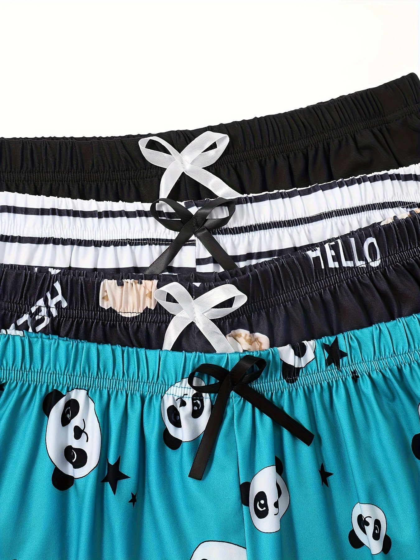 Women'S Large Size Cartoon Printed Home Shorts 4pcs Combination