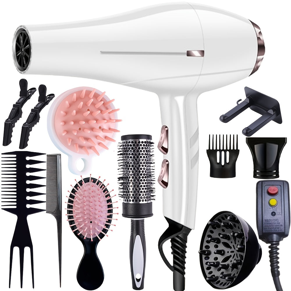 New Year Gift | Best Seller MORFONE All-in-one High-end Home Professional Hair Dryer. A Hair Dryer Set With Various Accessories Such As A Comb, Hair Clip, And Nozzle. Suitable For Family Or Travel Use