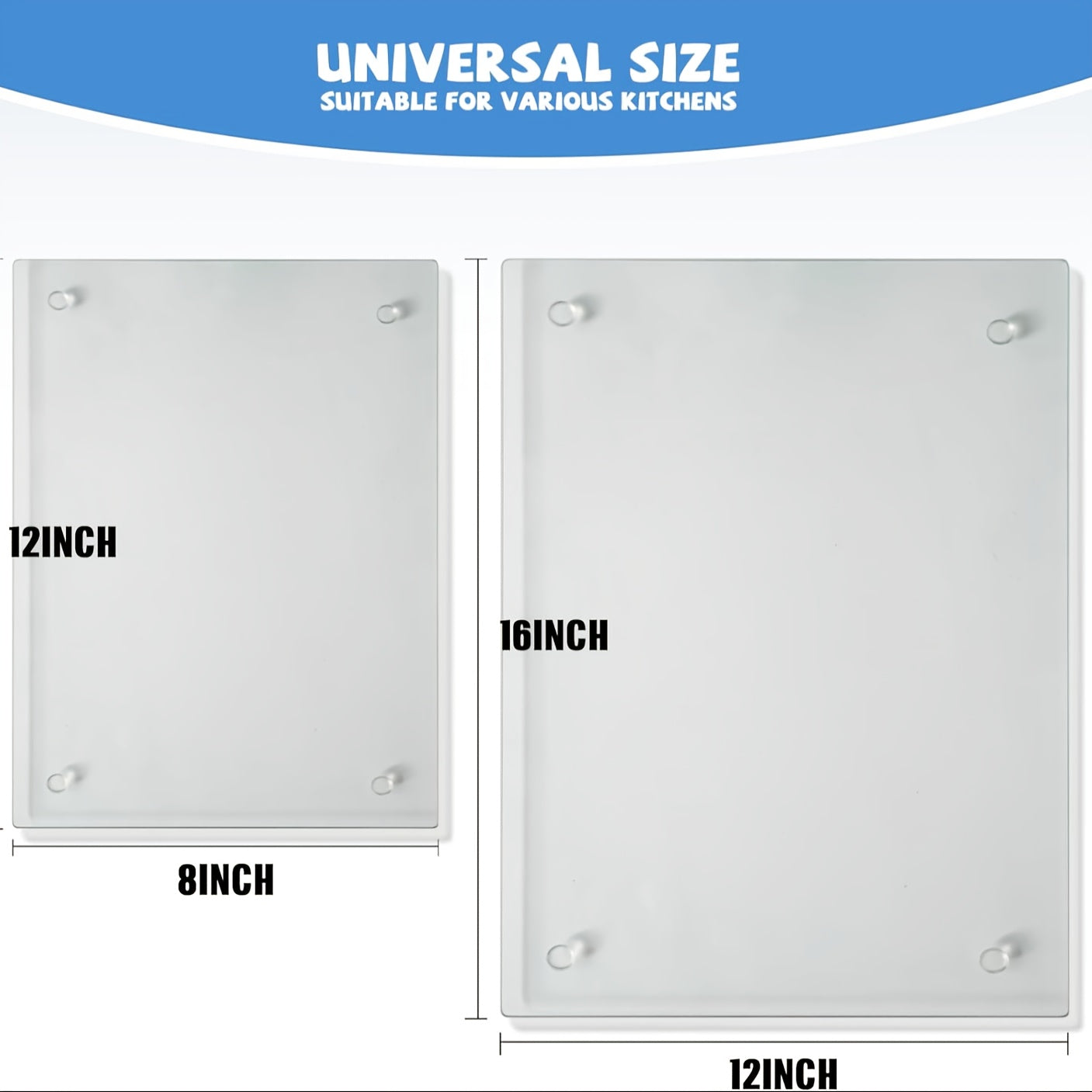 1pc Or 2pcs Kitchen Counter Glass Cutting Board Set, Tempered Glass Cutting Board Dishwasher Safe, Clear Small Counter Tray, Scratch-Resistant & Heat-Resistant, 16x12in (Single)/ 16x12in + 12x8in (Set).