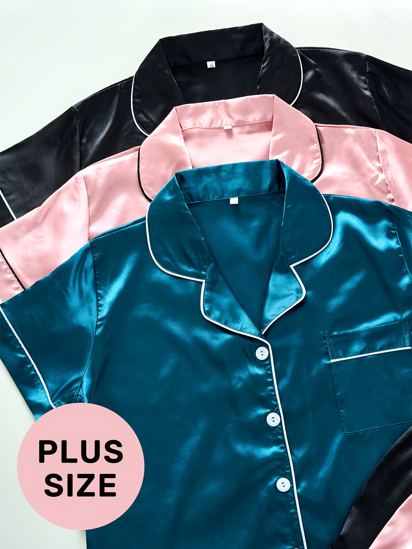 3 Sets Women'S Pajama Set, Soft Satin Pajama Set 0XL-4XL, Bridal Pajamas, Casual Pajama Set