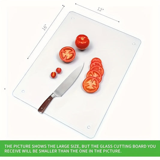 1pc Or 2pcs Kitchen Counter Glass Cutting Board Set, Tempered Glass Cutting Board Dishwasher Safe, Clear Small Counter Tray, Scratch-Resistant & Heat-Resistant, 16x12in (Single)/ 16x12in + 12x8in (Set).