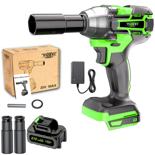 21V Cordless Impact Wrench Wireless Drill Set, Equipped with Lithium Battery, Brushless Electric Impact Gun Drill, Toolbox, Charger, Socket and Complete Accessories, Suitable for Car Repair, Home DIY - Ideal Gift for Men