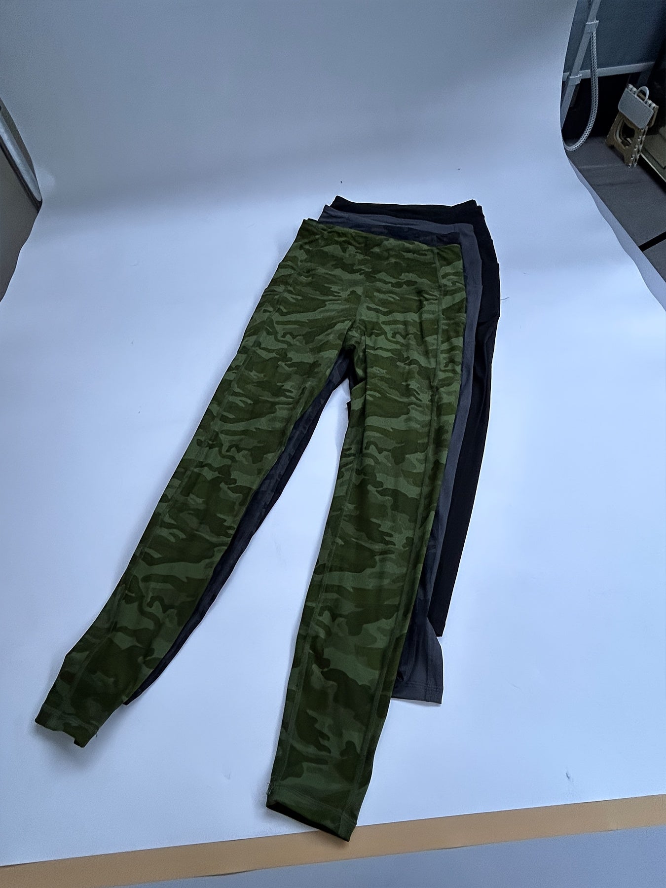 5pcs Multi-Color Pack (Maroon/Blue/Black/Olive) Women's High-Waisted Leggings with Side Pockets - Non-See-Through & Casual Pants, Stretchy Cropped Bottoms (Nine-Tenths Length), All-Season, Casual Attire, Leggings, Solid Color