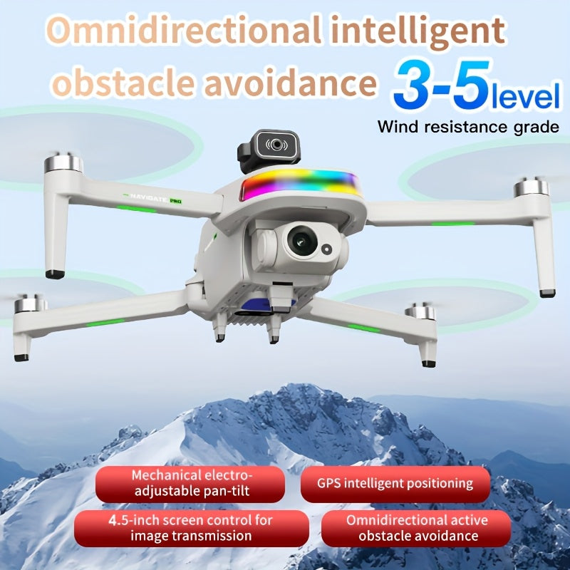 SEREE 8K HD Camera, 4.5-inch Large Screen Remote Controller, 5G Optical Flow Folding Drone with WiFi Transmission Professional Aerial Camera Quadcopter. Features Optical Flow Positioning And Obstacle Avoidance, One-touch Take