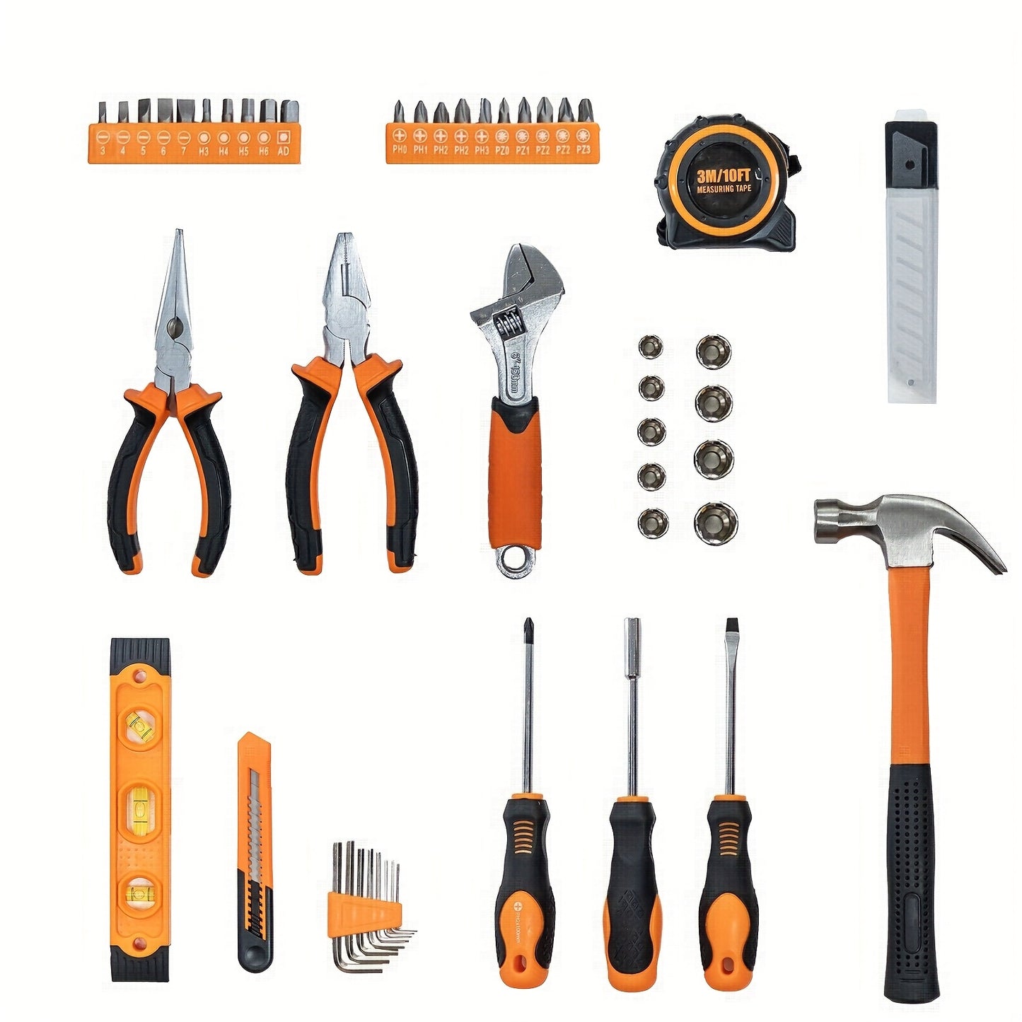 58pcs Tool, Socket Wrench Auto Repair Tool Kit, General Household Hand Tools for DIY and Quick Repairs, Home Maintenance, Car Mechanics, with Plastic Toolbox Storage Case, Portable Complete Repair Tool Box