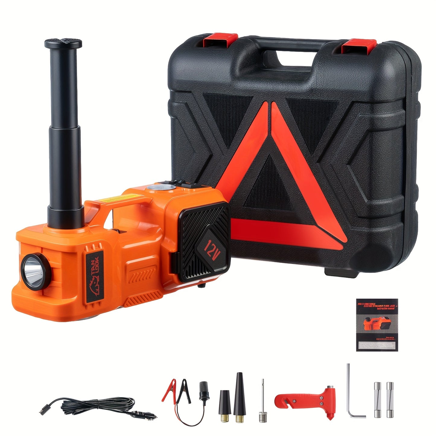 Electric Car Jack, Portable Car Lift with Built-in Air Pump, 5-ton/11023-pound Hydraulic Jack, Equipped with Electric Impact Wrench, And LED Lighting for SUV, MPV, Sedan, Truck Tire Replacement And Garage Maintenance