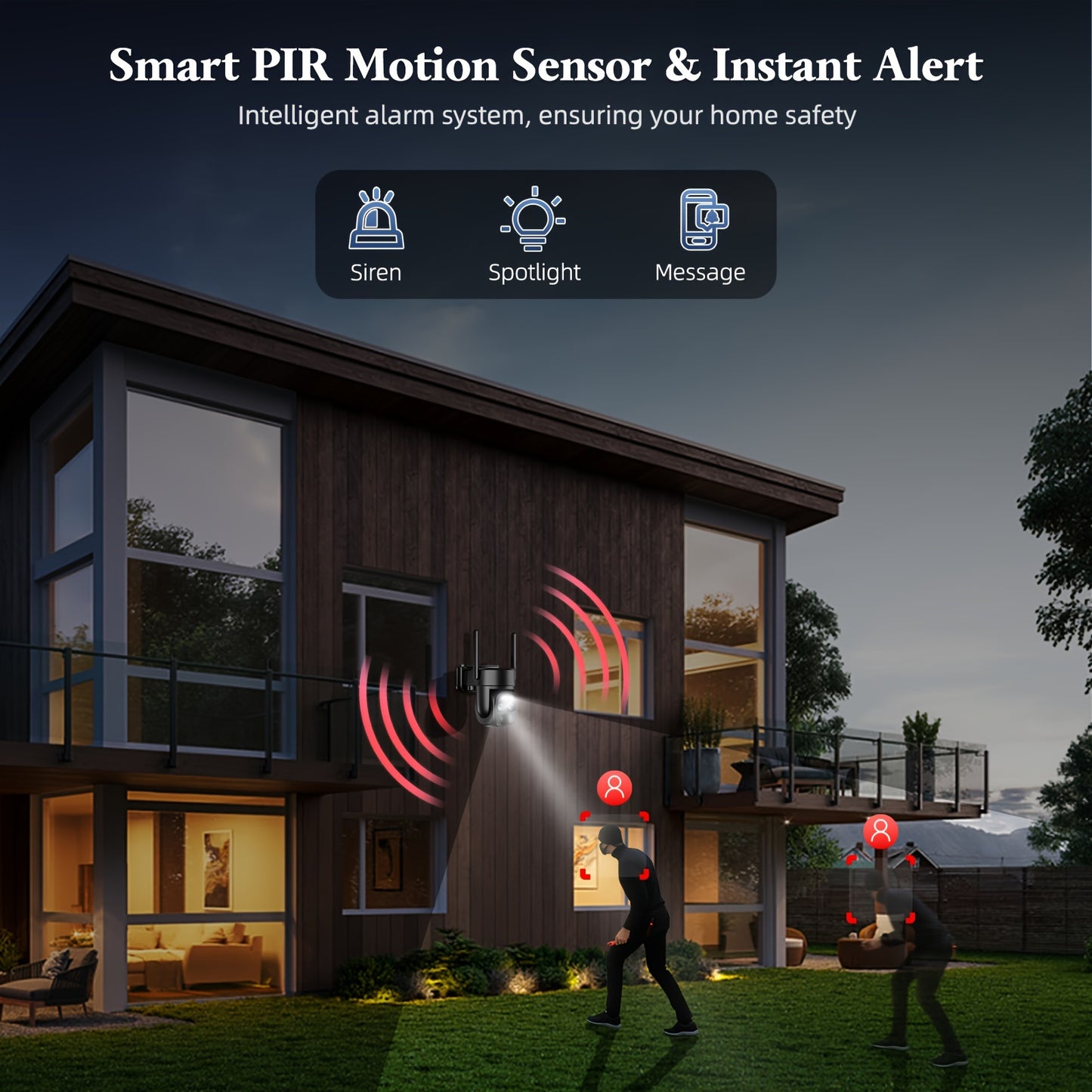 6MP Solar Powered Security Camera Wireless Outdoor Waterproof, 5G&2, 4GHz WiFi Pan Tilt Camera Battery Powered, 360 ° Panoramic Home Security System With Color Night Vision, Spotlight Alarm, PIR Sensor, Automatic Tracking, T