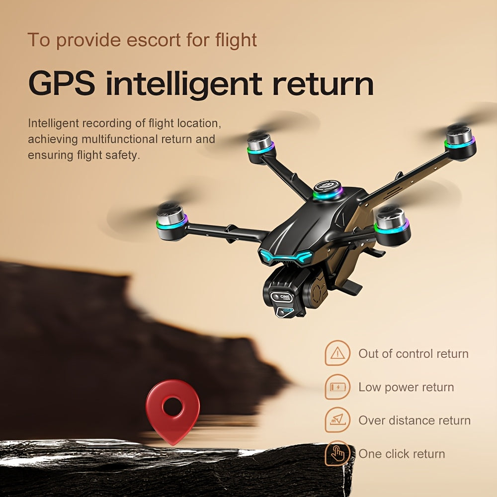 4K Camera GPS Drone with Dual WIFI, Wireless RC Long Range Quadcopter, Optical Streaming Transmission, Folding Design, Brushless Motor, Gesture Photo Taking