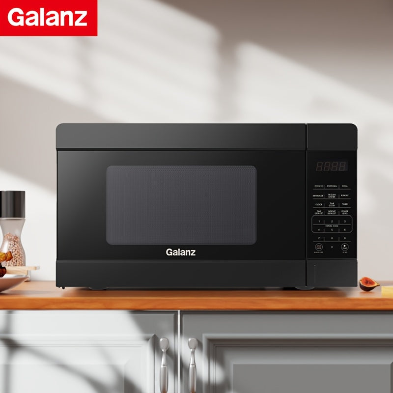 Galanz Small Microwave Oven with 6 Automatic Menus, Child Lock, LED Light, Suitable for Apartments, 0.9 Cu Ft, 10.6-Inch Removable Turntable, 900 Watts, Black